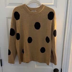 Madewell Camel and Black Dot Sweater